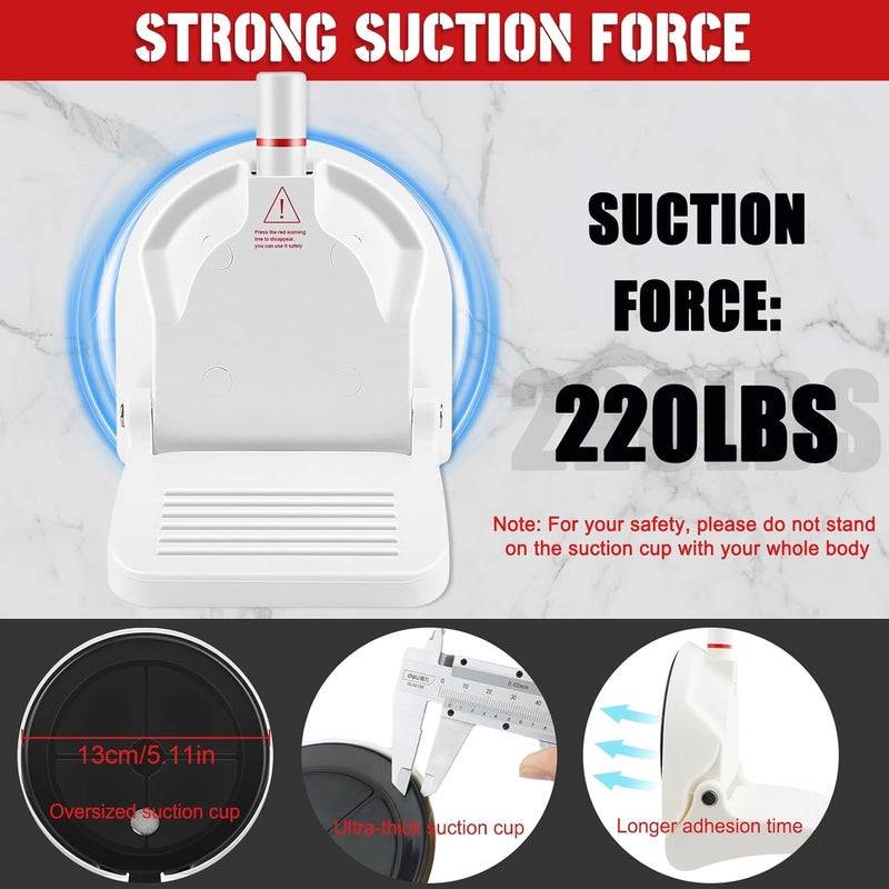 Ruppence Suction Cup Shower Foot Rest for Shaving Legs, Foldable Shower Step Foot Rest Tool Stand to Shave Legs, Anti-Slip Shower Ledge Leg Shaving Shelf - Image 2